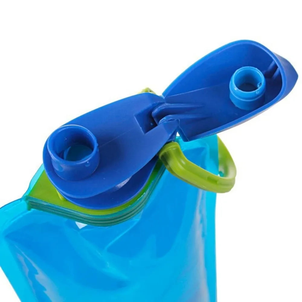 Foldable Reusable Water Bottle with Carabiner — Compact and Flexible Travel Hydration Solution