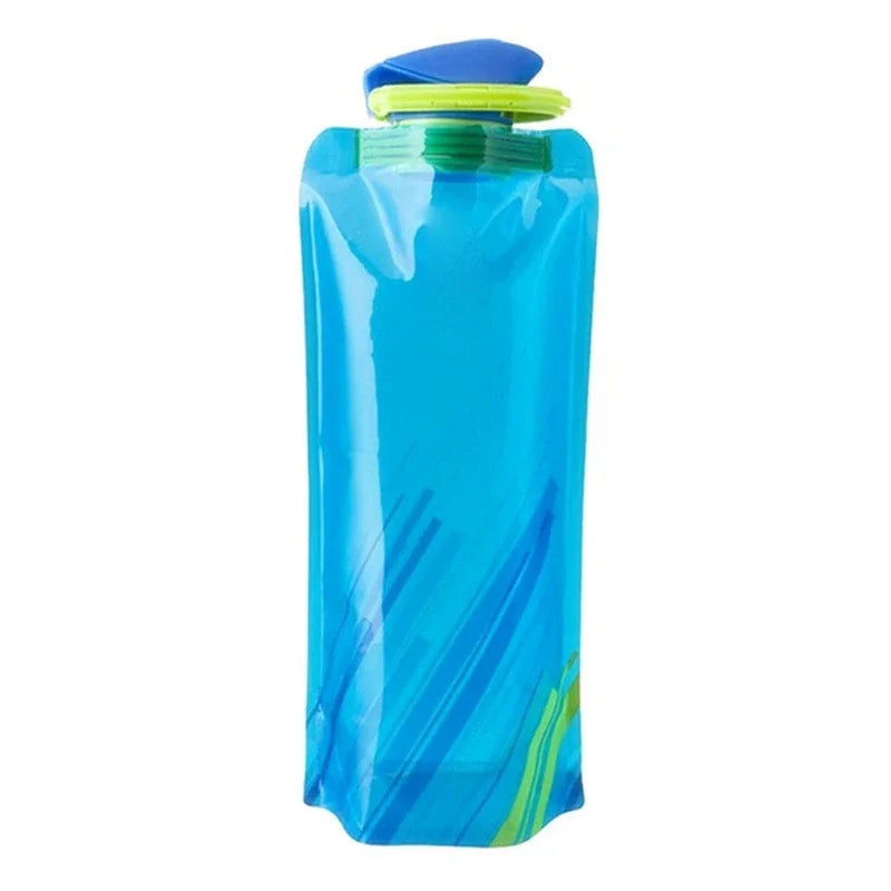 Foldable Reusable Water Bottle with Carabiner — Compact and Flexible Travel Hydration Solution