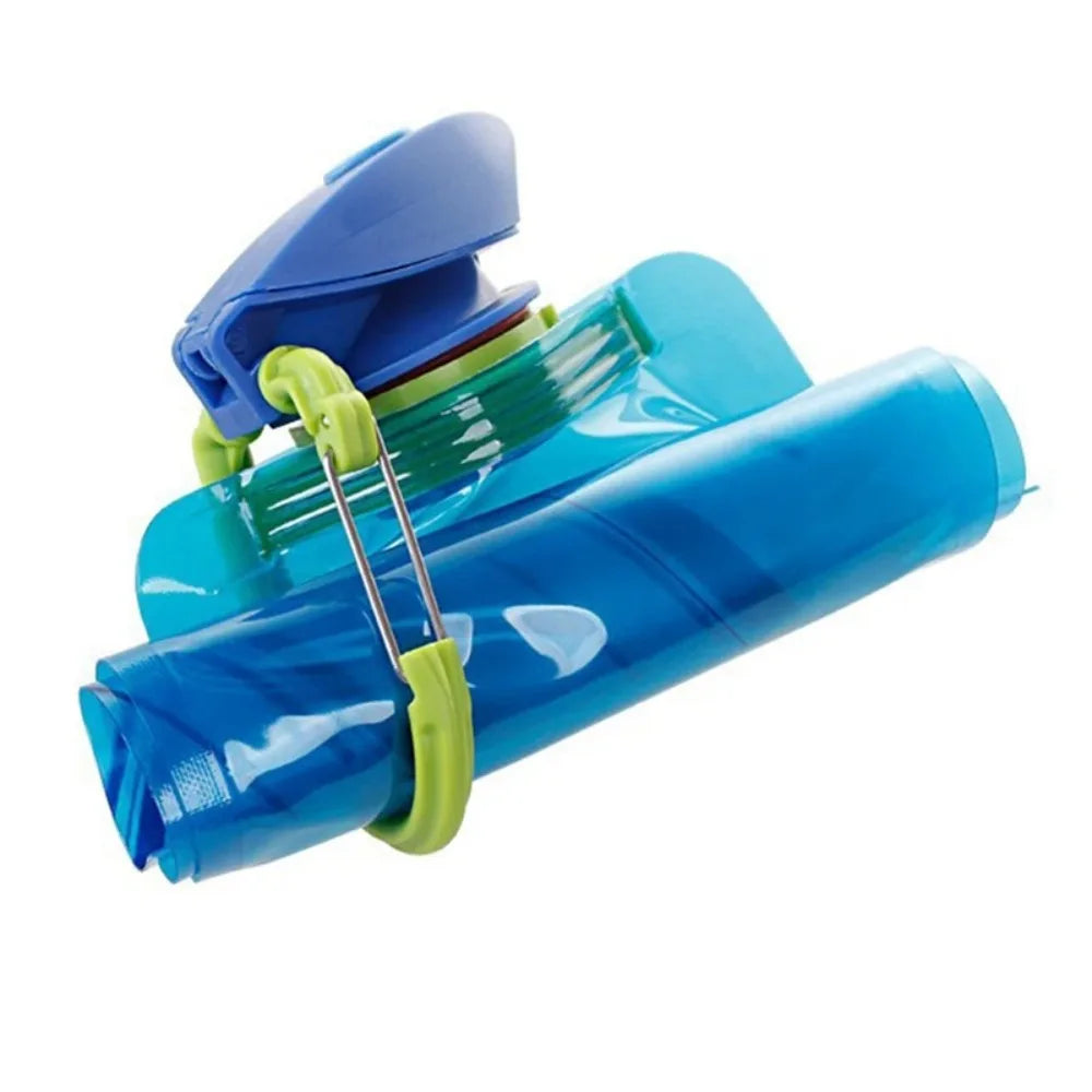 Foldable Reusable Water Bottle with Carabiner — Compact and Flexible Travel Hydration Solution